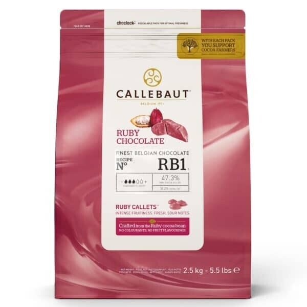 Callebaut Ruby šokoladas 47,3%, 200g.