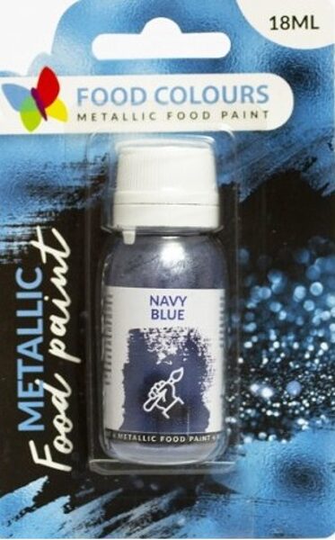 Food colours-Metaliniai skysti dažai su perlamutru (Navy blue ) Tamsiai mėlyna (18 ml) 