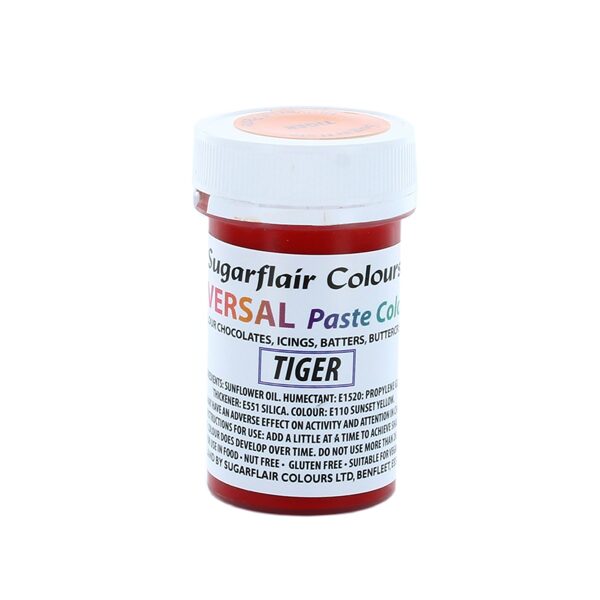 Sugarflair geliniai universalūs dažai - Ryškiai oranžinė (Orange - Tiger) 22g.