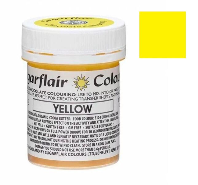 Dažai šokoladui – geltona – Sugarflair 35 g.