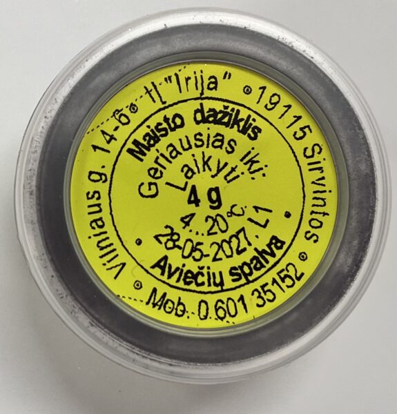 Aviečių spalvos maistinis dažiklis 4 g.