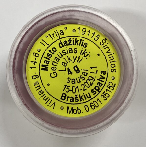 Braškių spalvos maistinis dažiklis 4 g.