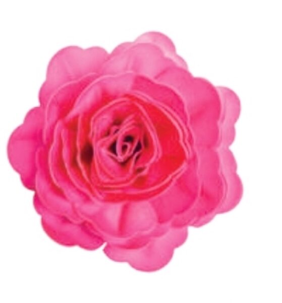 Rožinė vaflinė rožė 12,5 cm.