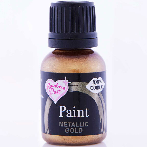 Metallic skysti auksiniai (Metallic gold) maistiniai dažai Rainbow Dust – 25 ml.