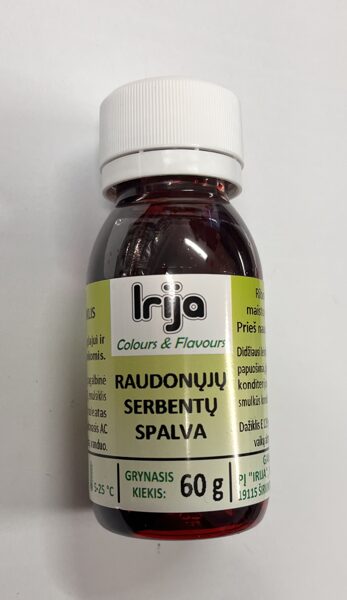 Raudonųjų serbentų spalvos maisto dažiklis šokoladui 60 g.