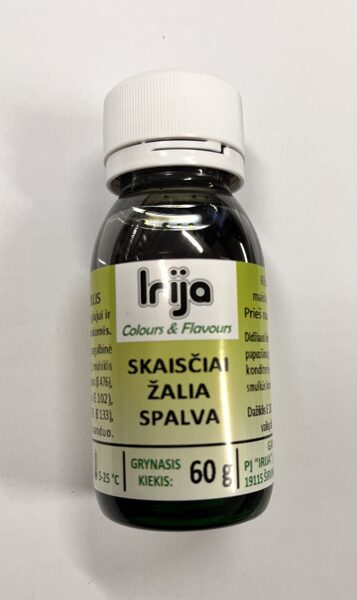 Skaisčiai žalios spalvos maisto dažiklis 60 g.