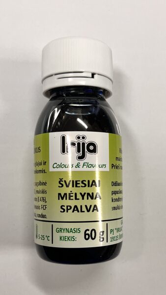 Šviesiai mėlynos spalvos maisto dažiklis šokoladui 60 g.