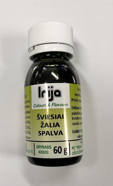 Šviesiai žalios spalvos maisto dažiklis 60 g.