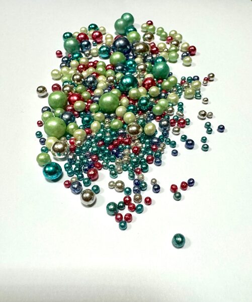 Cukriniai papuošimai - Šventinis perlų mix. 30g. 