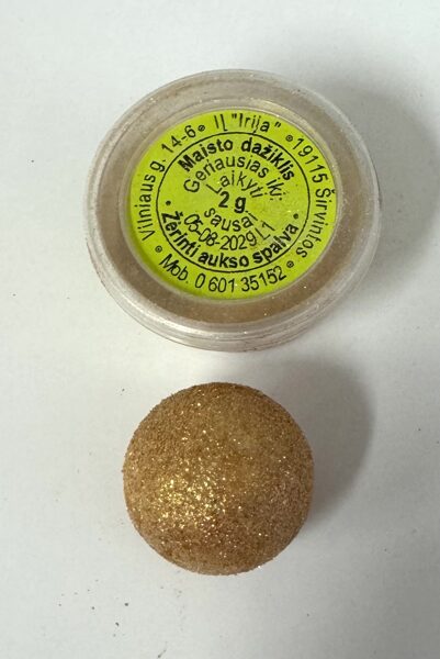 Sausi maistiniai dažai -  kandurinas birus žėrintis aukso spalvos 2g. 