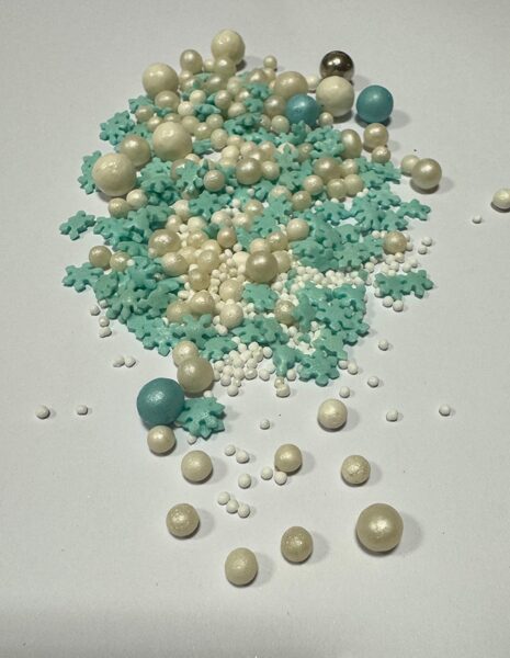 Cukriniai papuošimai - Mėlynų snaigių mix. 30g.