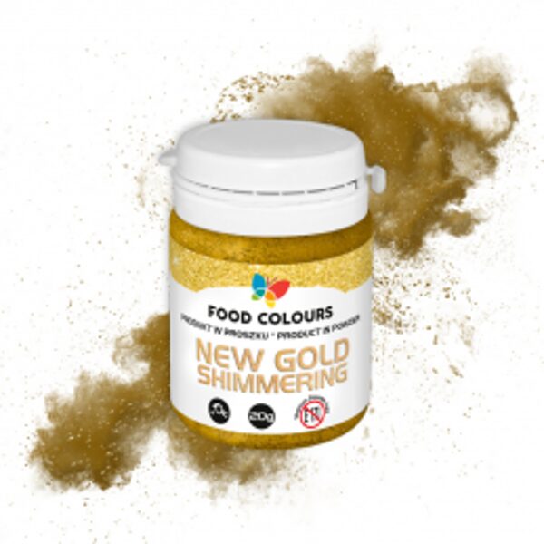 Sausi maistiniai dažai – blizgi aukso spalva 20 g.
