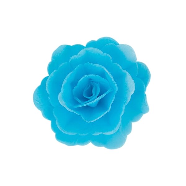 Žydra vaflinė rožė 5.5 cm.